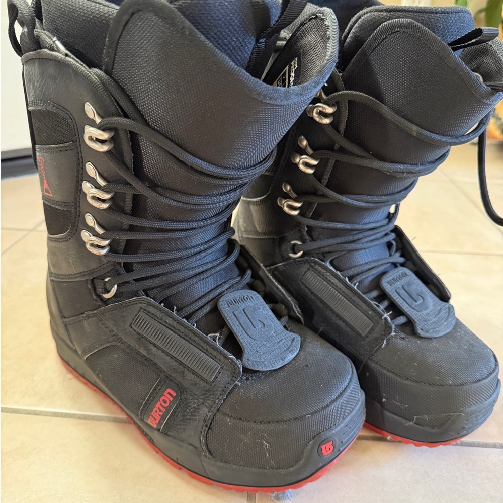 Burton Black and Red Snowboard Boots